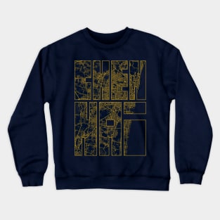 Chennai, India City Map Typography - Gold Art Deco Crewneck Sweatshirt